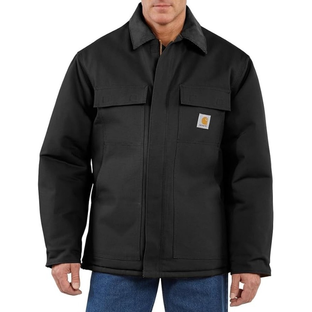 Size 3XL Carhartt Firm Duck Insulated Traditional Coat C003 Black Loose Fit